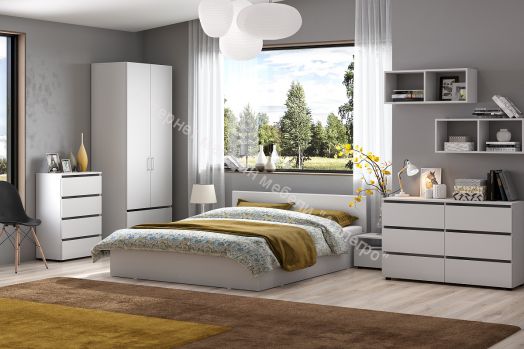 Полки для Шкафа двухстворчатого с двумя ящиками Токио Белый текстурный