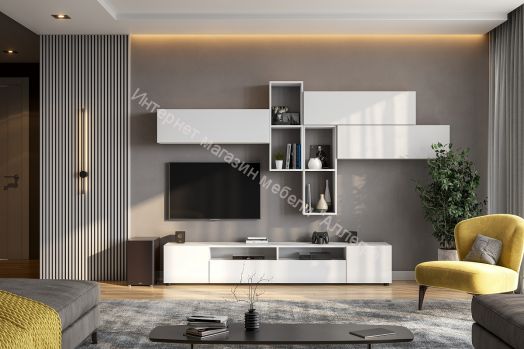 Гостиная Токио Белый текстурный