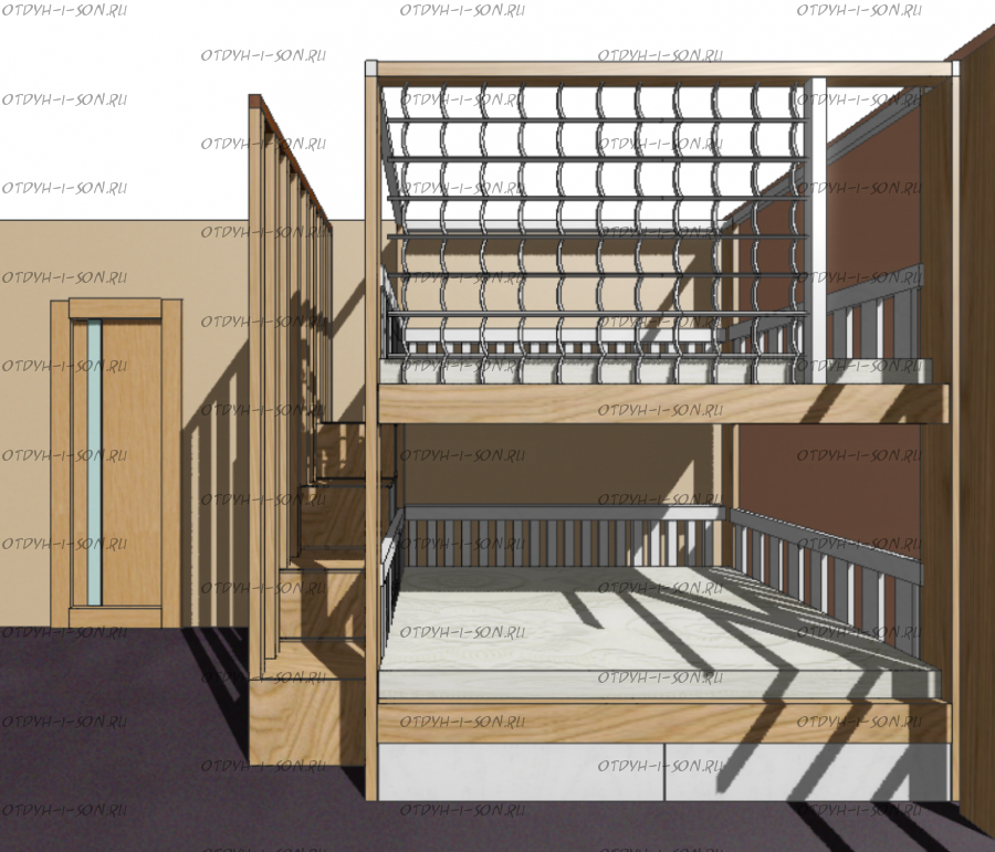 Кровать двухъярусная, Кровать-домик Sky №30