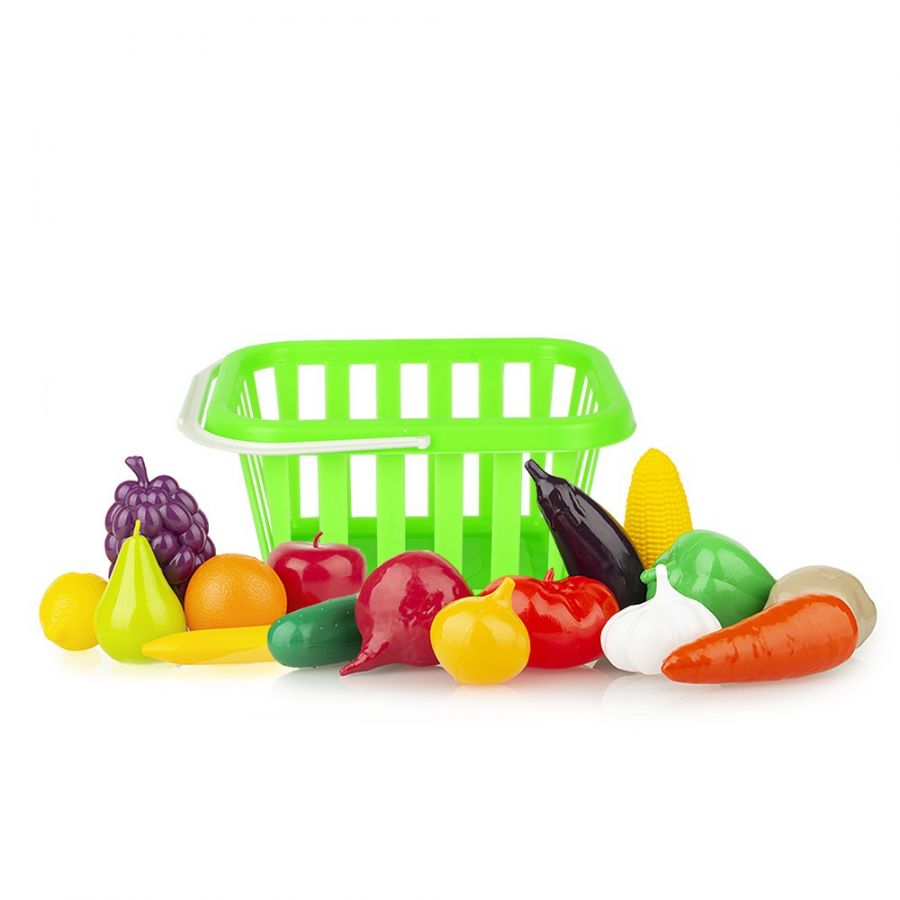 Игровой набор «Фрукты и овощи» в корзине 17пр.