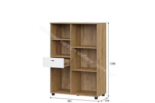 Тумба многофункциональная Милан Дуб Золотой/Белый Матовый