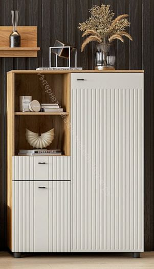 Тумба многофункциональная Милан Дуб Золотой/Олива Софт