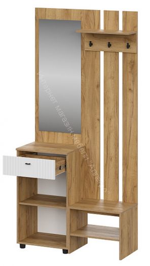 Вешалка (исполнение 1) Милан Дуб Золотой/Белый Матовый