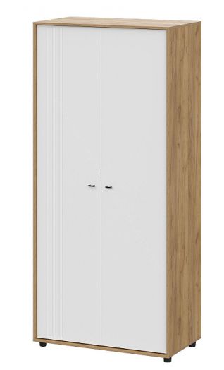 Шкаф двухстворчатый Милан Дуб Золотой/Белый Матовый