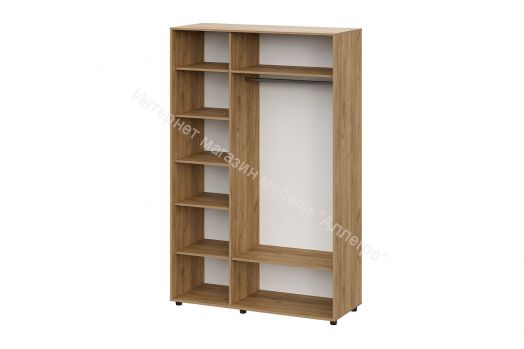 Шкаф трёхстворчатый Милан с зеркалом Дуб Золотой/Белый Матовый