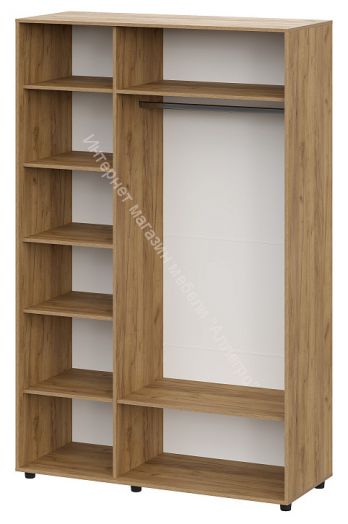 Шкаф трёхстворчатый Милан с зеркалом Дуб Золотой/Белый Матовый