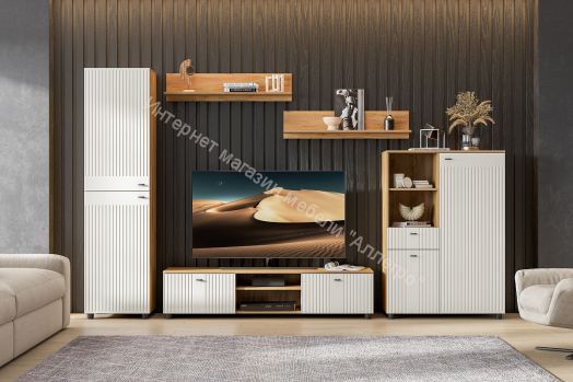 Пенал глухой Милан Дуб Золотой/Белый Матовый