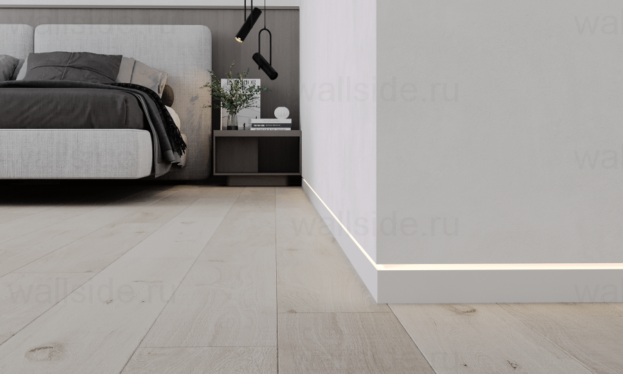 Скрытый плинтус Ликорн С-02.2.1 со вставкой 70 мм