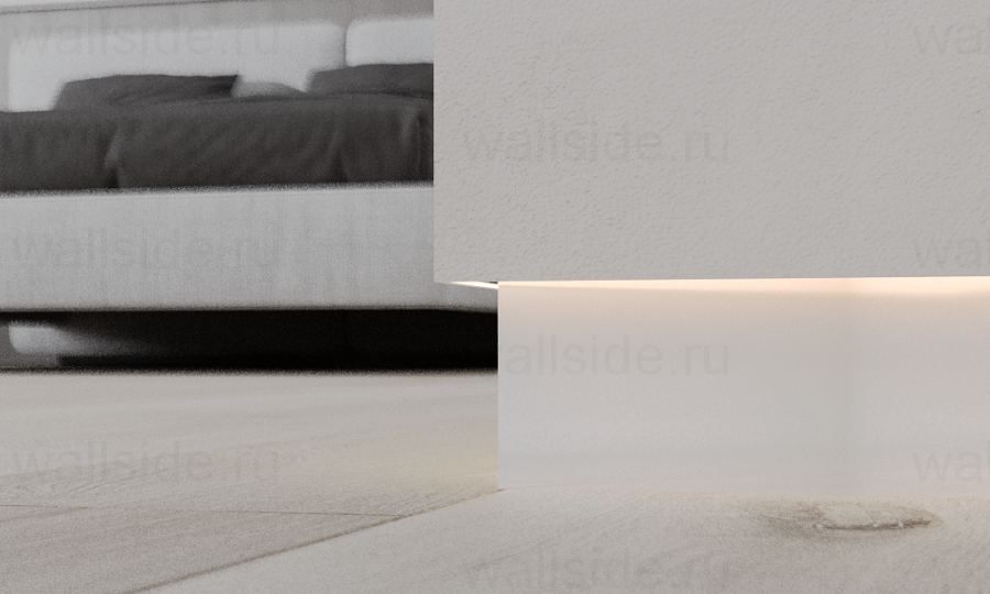 Скрытый плинтус Ликорн С-02.2.1 серебристый блестящий