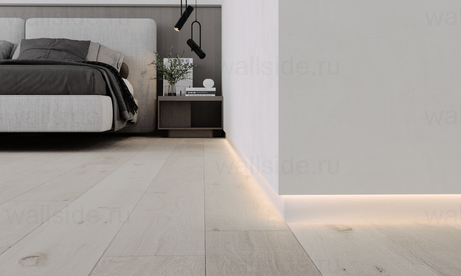 Скрытый плинтус Ликорн С-02.2.1 серебристый блестящий