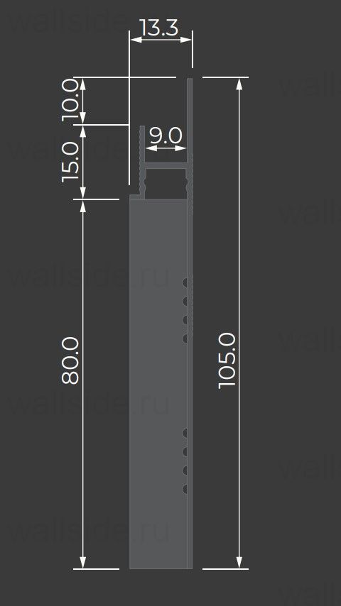 Скрытый плинтус Ликорн С-02.2.1 серебристый блестящий