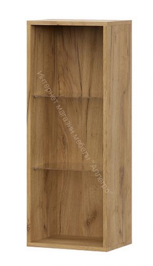 Шкаф навесной со стеклом Милан Дуб Золотой/Черный