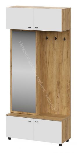 Вешалка (исполнение 2) Милан Дуб Золотой/Белый Матовый