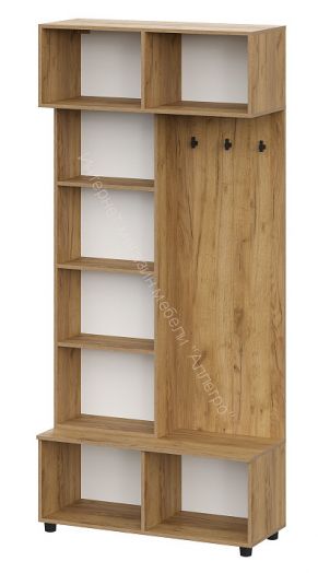 Вешалка (исполнение 2) Милан Дуб Золотой/Белый Матовый