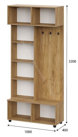 Вешалка (исполнение 2) Милан Дуб Золотой/Белый Матовый