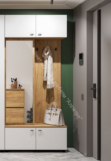 Вешалка (исполнение 2) Милан Дуб Золотой/Белый Матовый