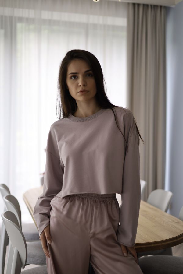 Кофта укороченная туман