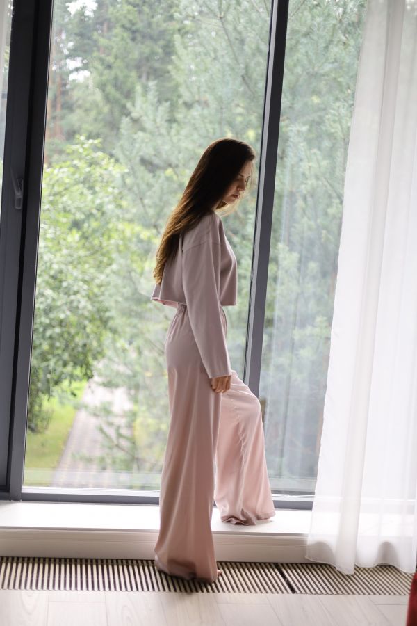 Кофта укороченная туман