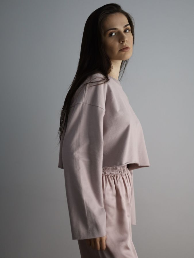 Кофта укороченная туман