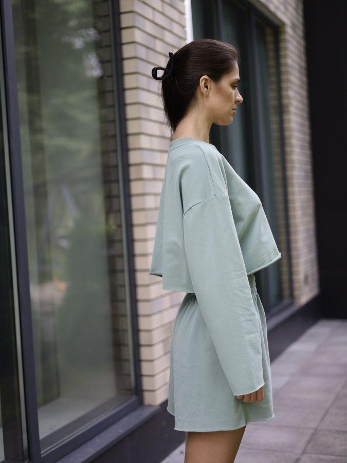 Кофта укороченная полынь