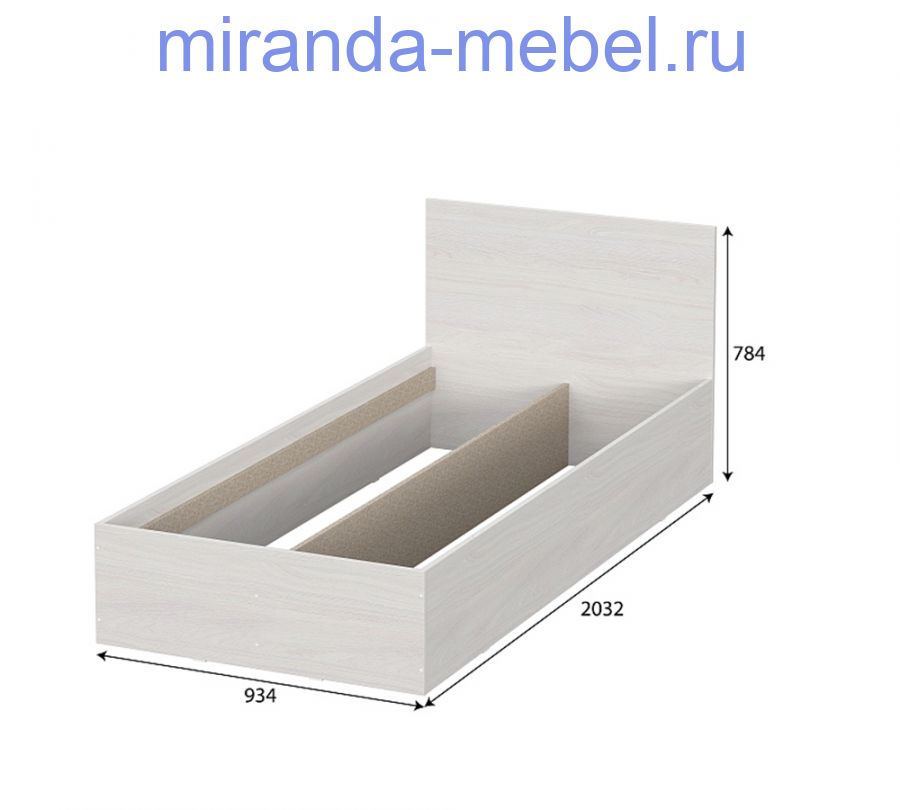 Мебель для спальни "МСП 1" Кровать одинарная 0,9*2,0"