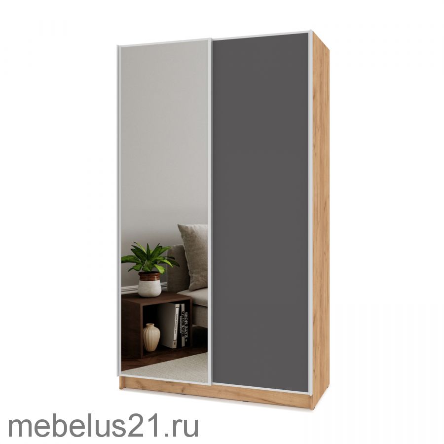 Шкаф купе с зеркалом Браун 130