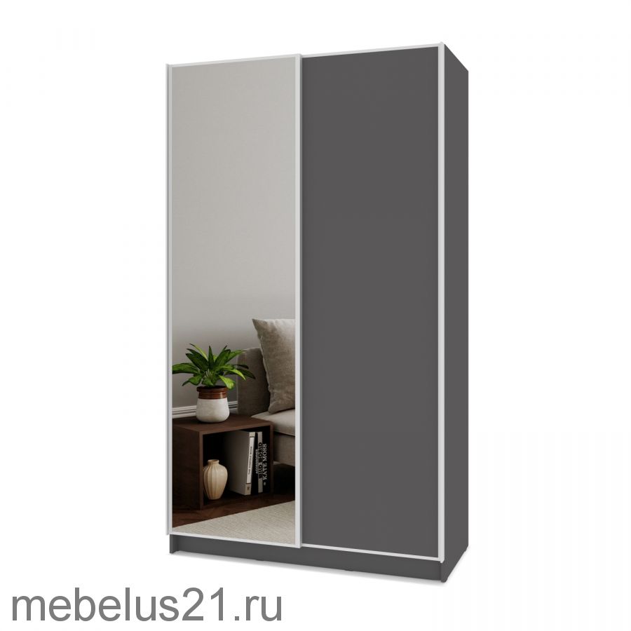Шкаф купе с зеркалом Браун 140
