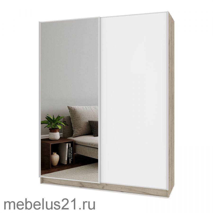 Шкаф купе с зеркалом Браун 160