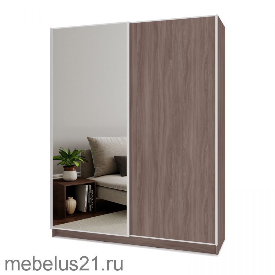 Шкаф купе с зеркалом Браун 170