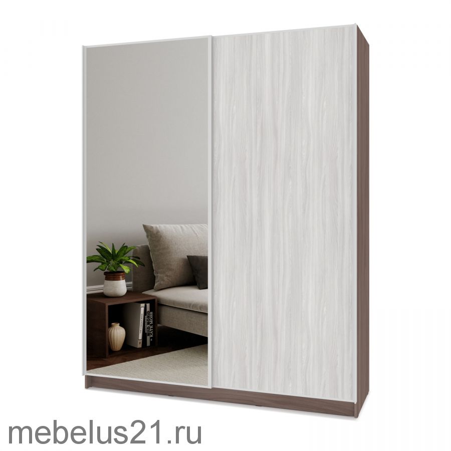 Шкаф купе с зеркалом Браун 170