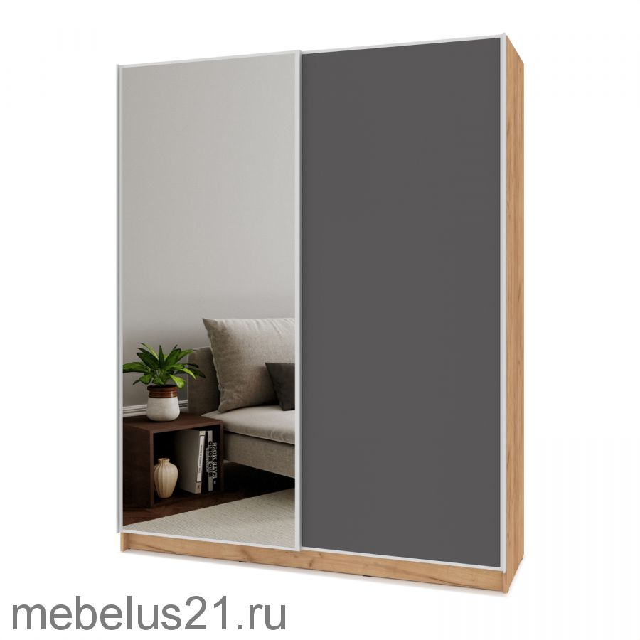 Шкаф купе с зеркалом Браун 170