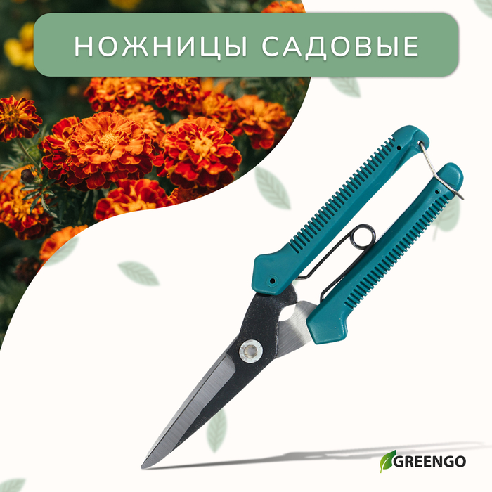 Ножницы садовые, 7" (18 см), с пластиковыми ручками, Greengo