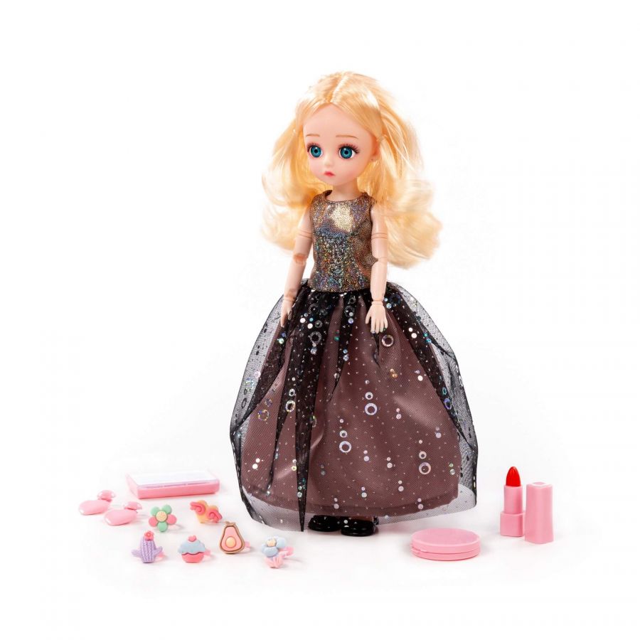 Кукла "Даша" (29 см) в вечернем платье + аксессуары (11 элементов) (в коробке №2)