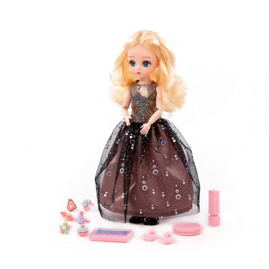 Кукла "Даша" (29 см) в вечернем платье + аксессуары (11 элементов) (в коробке №2)