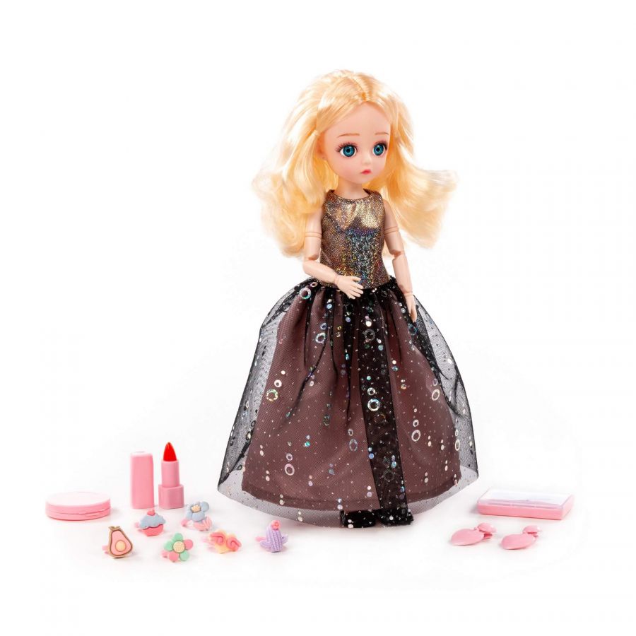 Кукла "Даша" (29 см) в вечернем платье + аксессуары (11 элементов) (в коробке №2)