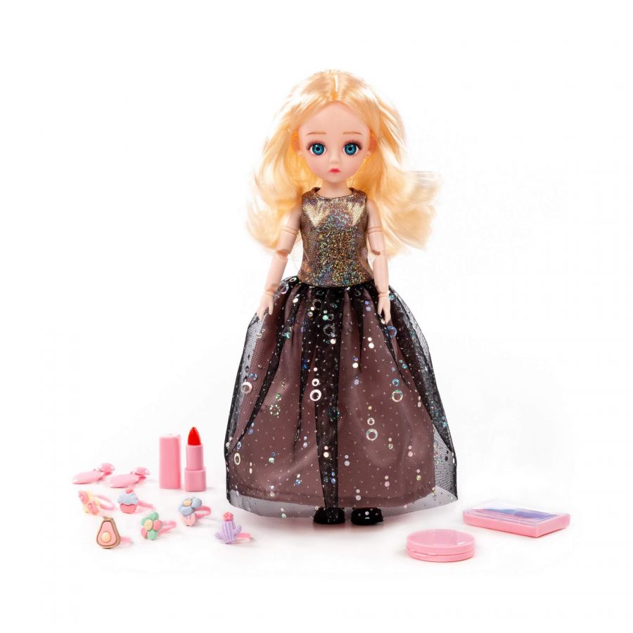 Кукла "Даша" (29 см) в вечернем платье + аксессуары (11 элементов) (в коробке №2)
