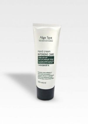 Alga spa Hand cream INTENSIVE CARE  Крем для рук ИНТЕНСИВНЫЙ УХОД на основе живой суспензии микроводоросли Chlorella. 75 мл