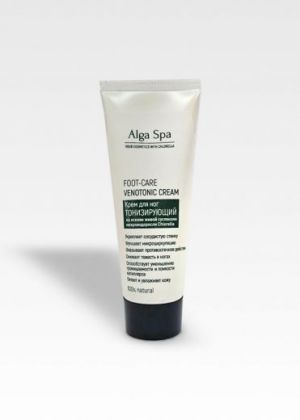 Alga spa FOOT-CARE VENOTONIC CREAM  Крем для ног ТОНИЗИРУЮЩИЙ на основе живой суспензии микроводоросли Chlorella. 75 мл