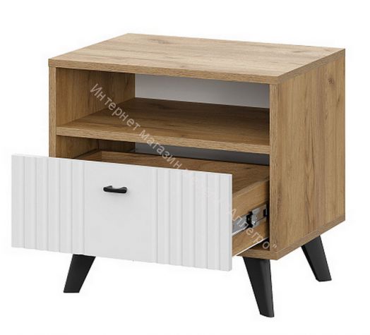 Тумба прикроватная Милан Милан Дуб Золотой/Белый Матовый