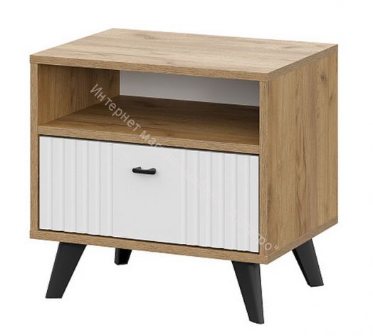 Тумба прикроватная Милан Милан Дуб Золотой/Белый Матовый