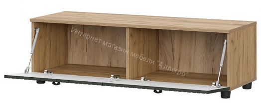 Тумба телевидеоаппаратура со створками Милан Дуб Золотой/Олива Софт