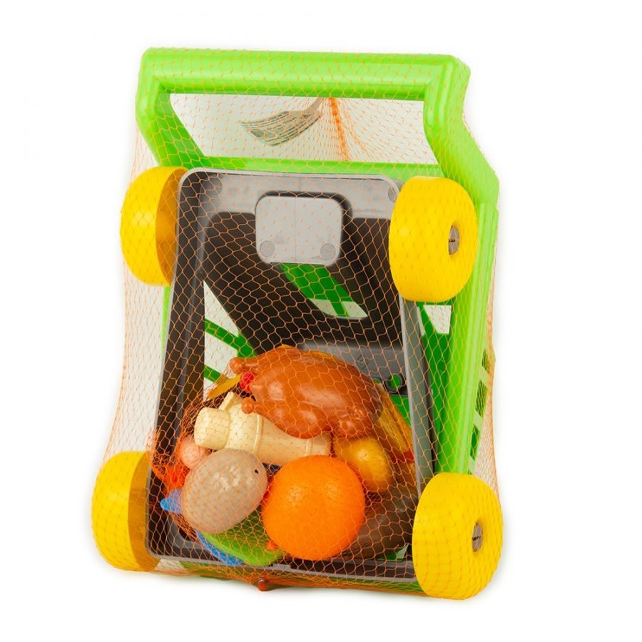 Тележка для супермаркета с продуктами