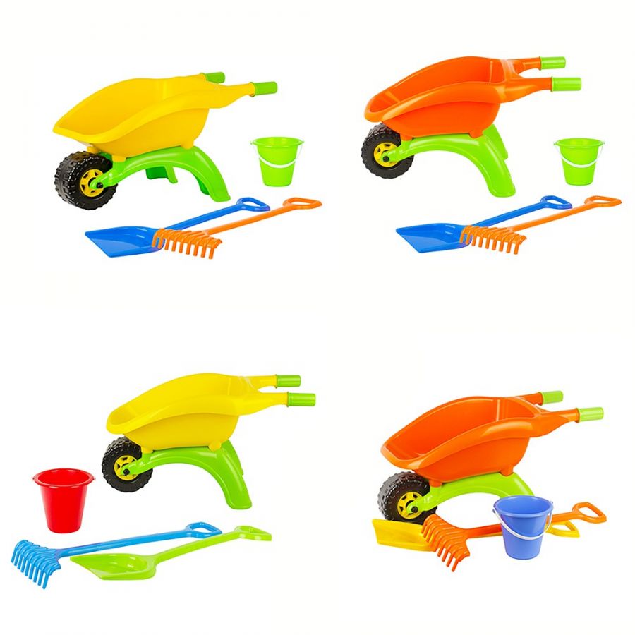 Набор «Садовод» (тачка детская, грабли, лопатка, ведро 1,35л)