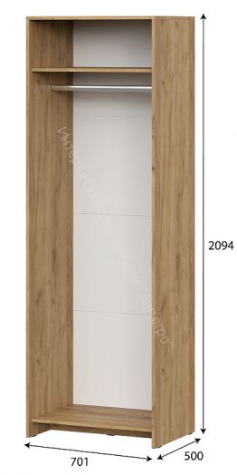 Шкаф двухстворчатый МСП 1 Дуб Золотой/Камень темный