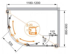 Душевой уголок CEZARES 120x90 ANIMA-W-RH-2-120/90-C-Cr ФОТО