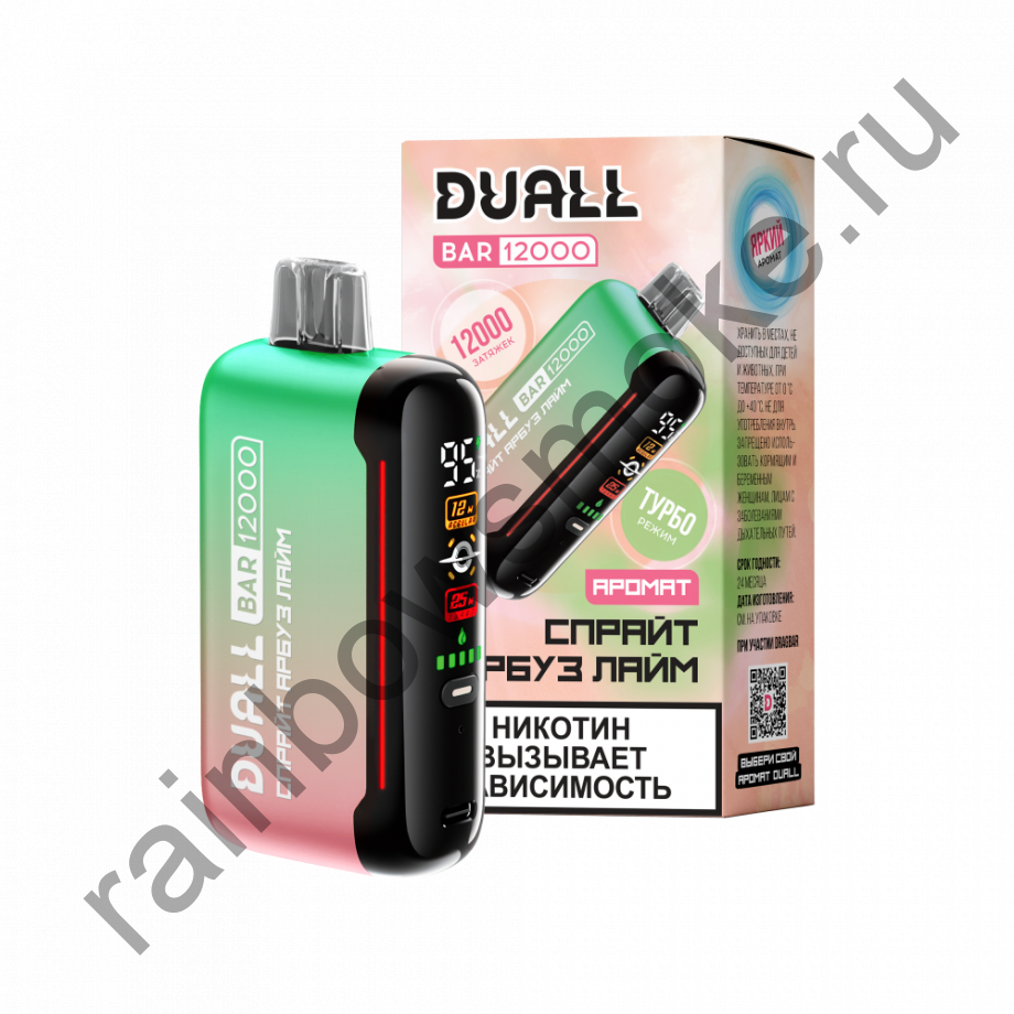 Одноразовая ЭС Duall Bar 12000 - Спрайт Арбуз Лайм (Sprite Watermelon Lime)