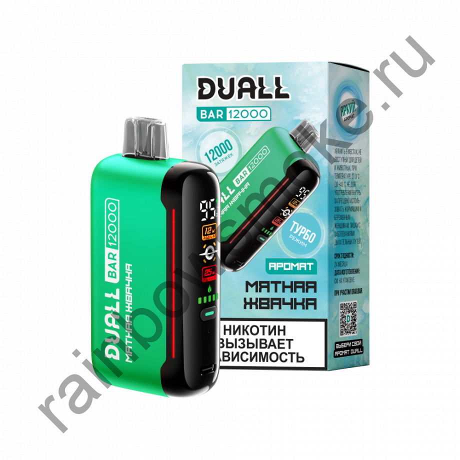 Одноразовая ЭС Duall Bar 12000 - Мятная Жвачка (Mint Gum)