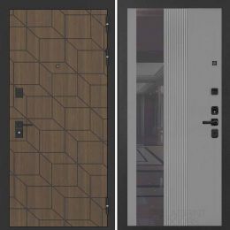 Дверь Входная Бункер BN-03 32 Зеркало тонировка Серый софт рельеф