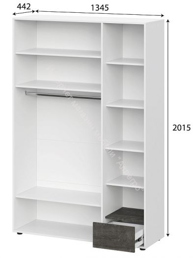 Шкаф комбинированный трехстворчатый Анри