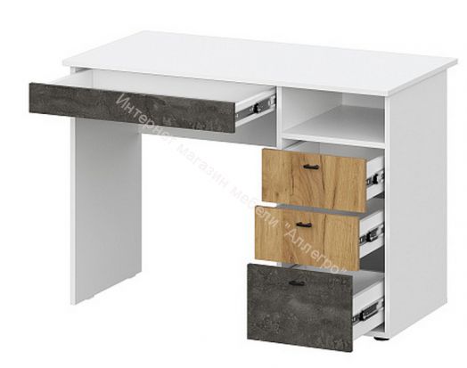 Надстройка на письменный стол Анри Белый Текстурный